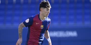 Dani Rodríguez, en el Barça Atlètic-Celta (2-2)