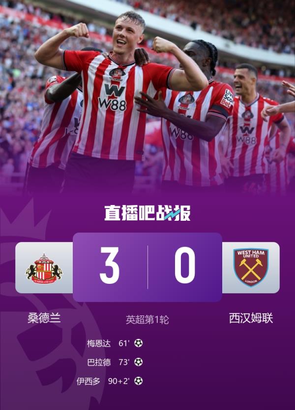 时隔八年的胜利,桑德兰自2017年以来首次赢得英超比赛